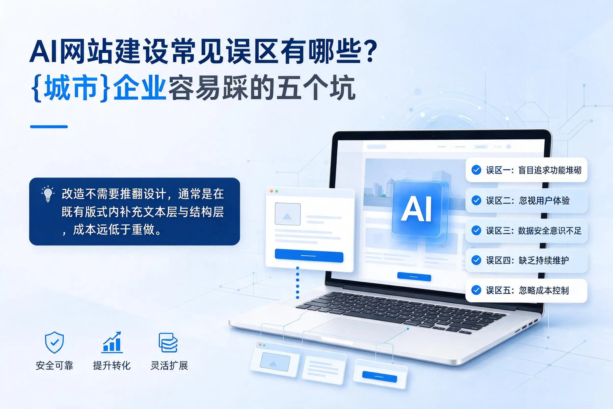 AI网站建设常见误区有哪些？黔东南企业容易踩的五个坑